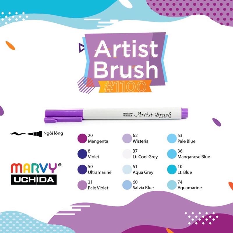 ( P1) Bút marker Brush Marvy Uchida #1100.