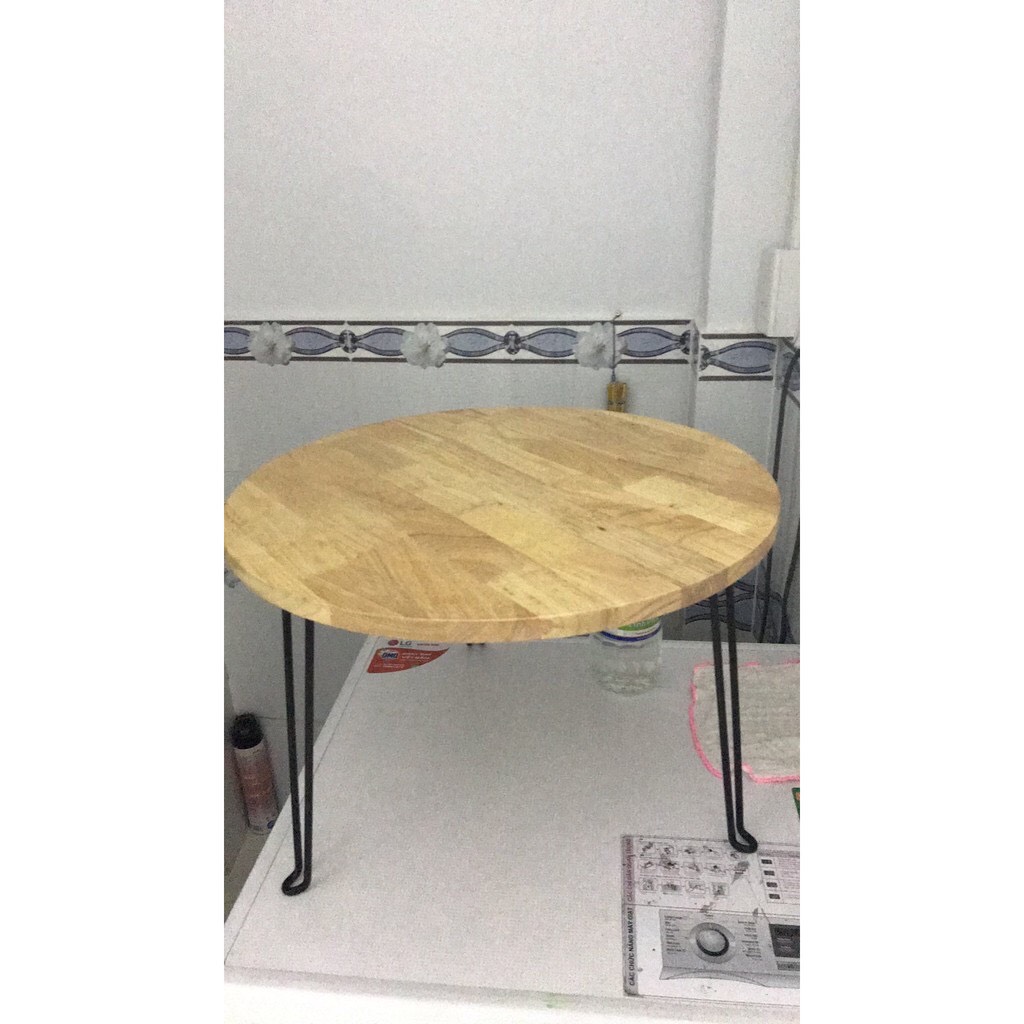 [HCM]Bàn Tròn Gỗ Cao Su (DK 59cm)
