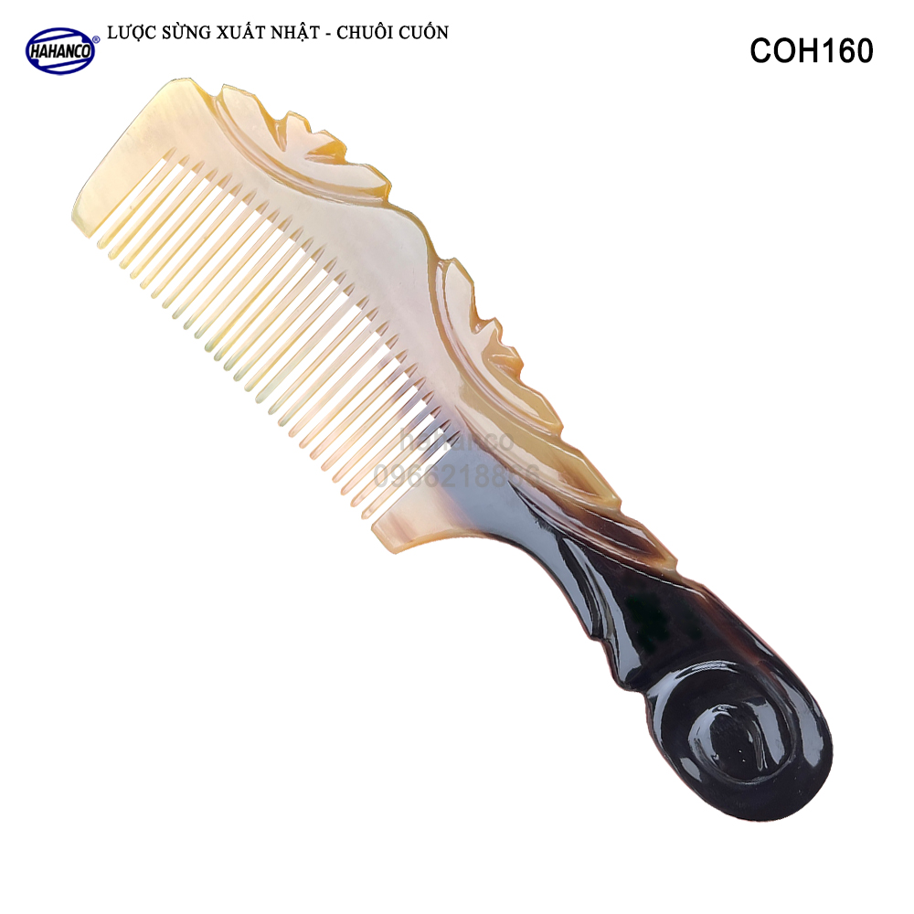 Lược sừng vân nưa chuôi cuốn xuất Nhật chăm sóc tóc hằng ngày- COH160