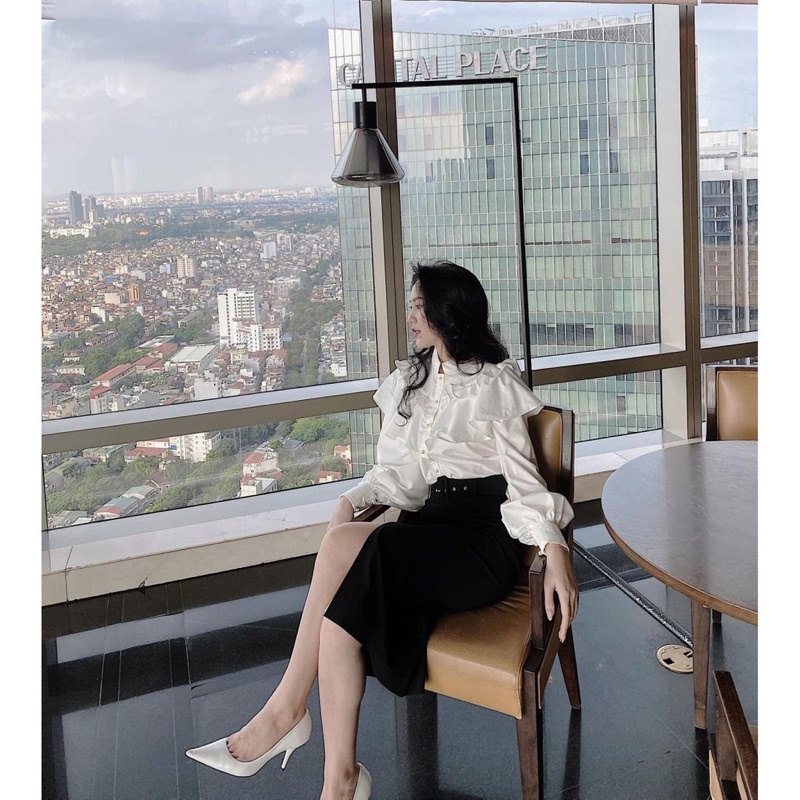 Áo Sơ Mi Nút Ngọc Bèo Tầng Cổ Trụ_006