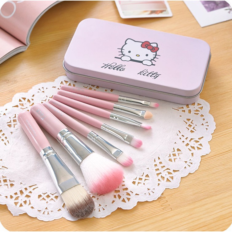 [HCM]Bộ cọ trang điểm Hello Kitty 7 cây siêu dễ thương
