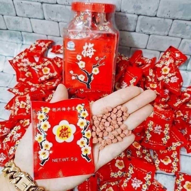 Hũ 100 gói xí mụi hoa mai Thái Lan