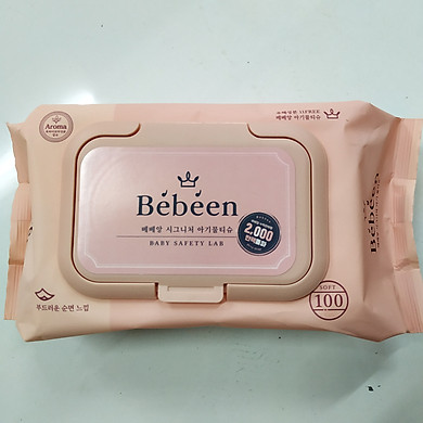 Combo 3 bịch khăn ướt Bebeen không mùi 100 tờ