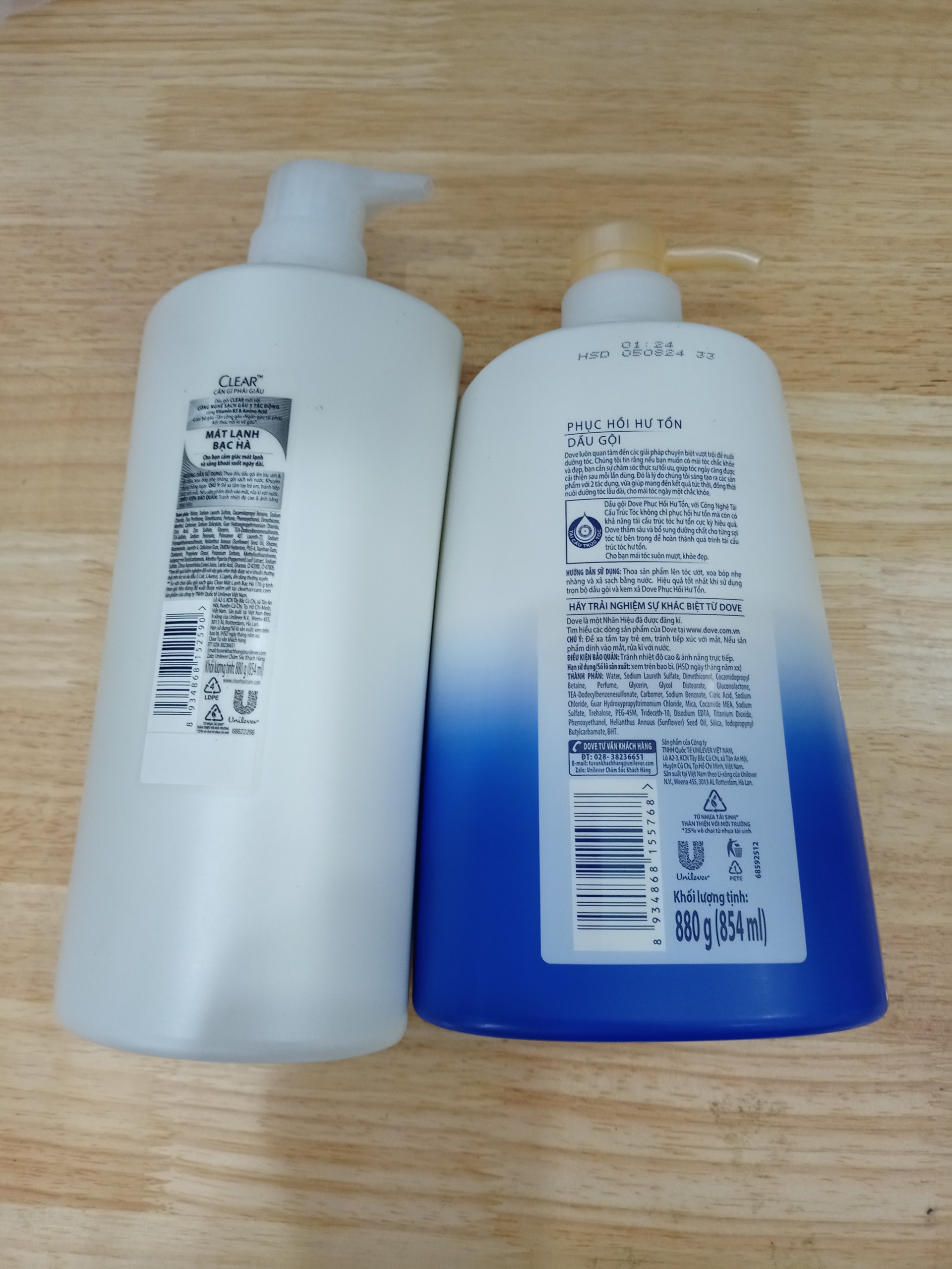 Dầu gội Clear - dầu gội Dove 880ml