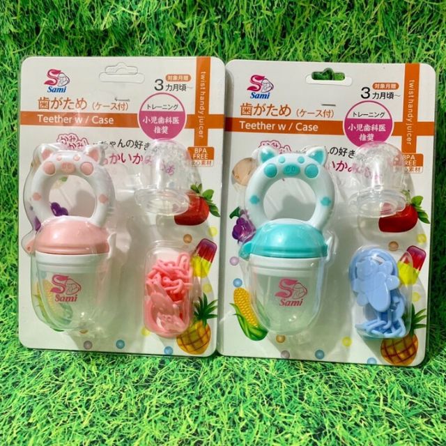 Túi Nhai Ăn Dặm Chống Hóc Sami / Tặng 3 Núm Nhai 3 Giai Đoạn + Dây Đeo Chống Rơi