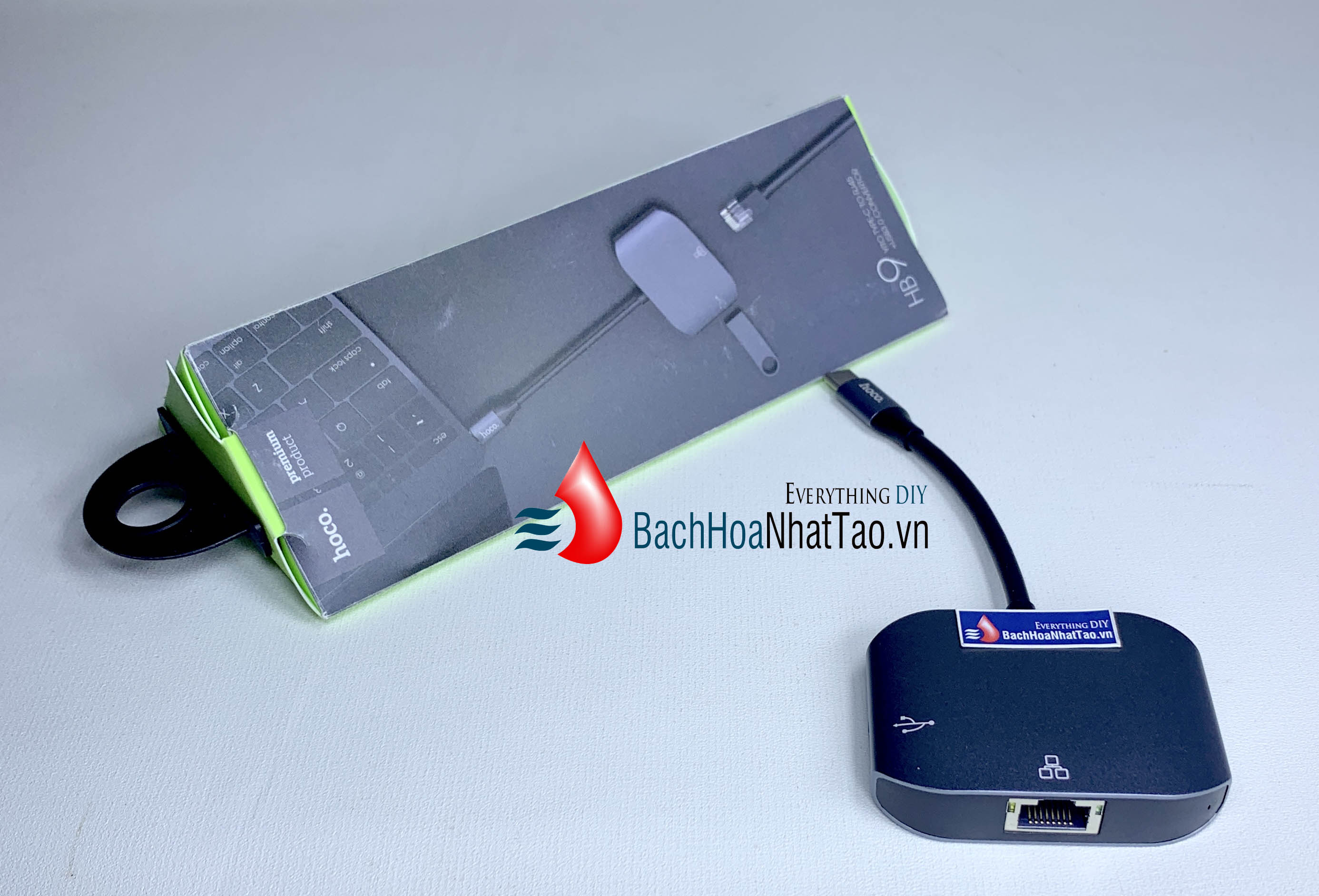 Hoco. HB9 Cổng Chuyển Đổi Type-C Sang RJ45+USB3.0