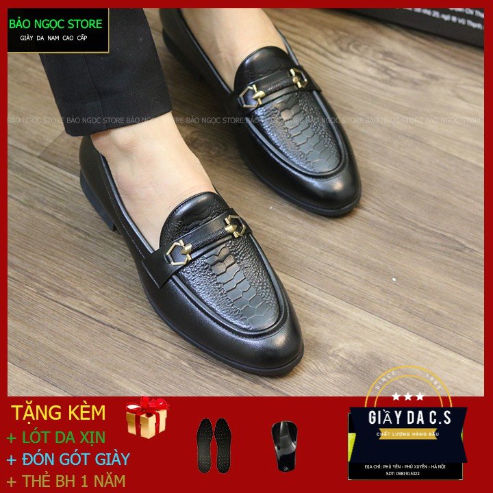 Giày lười nam dập vân đà điểu thời trang hàng cao cấp - đế khâu chắc chắn giầy da nam chất da pu mềm mã k3512