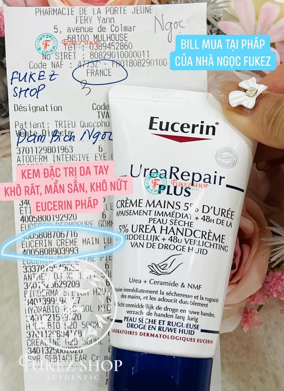 Kem ngừa nứt nẻ da tay khô Eucerin 75ML - Bill Pháp