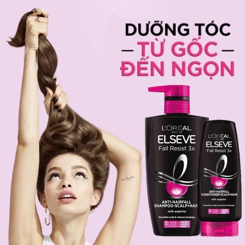 Combo L'Oreal Paris Elseve Fall Resist 3X Shampoo 620ml & Conditoner 280ml