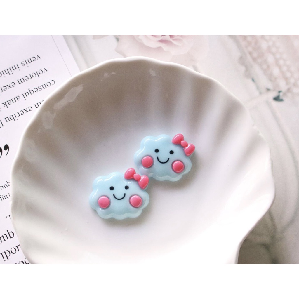 Charm (C353) slime/ Dụng Cụ Charm Trang Trí [Ko Keo & Nút] Hình Đám Mây (2.5x2.0cm)