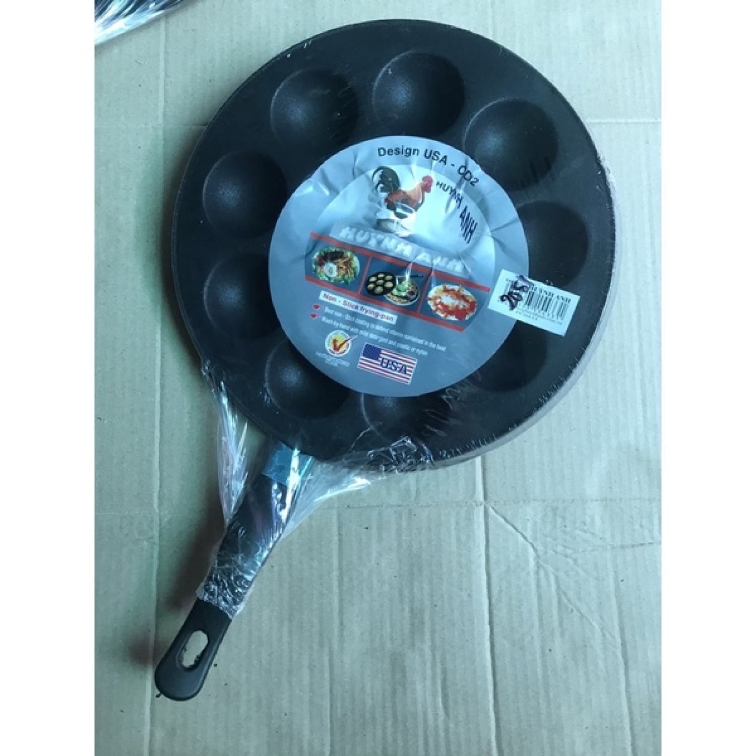 Khuôn bánh khọt gang trắng và chống dính có nắp 8 10 12 lổ khuôn bánh căn hàng tốt nắp kính inox