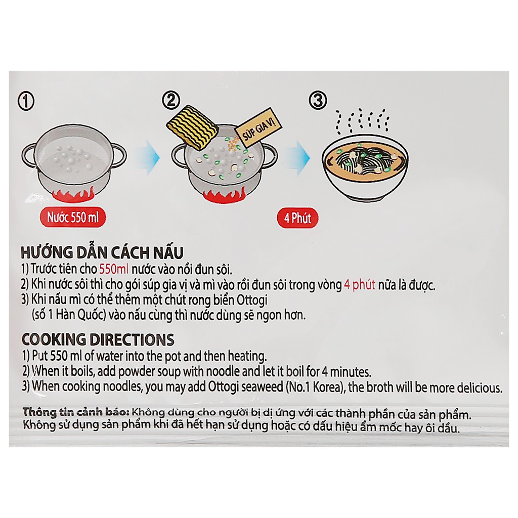 Lốc 8 gói mì kim chi Otoki 120g