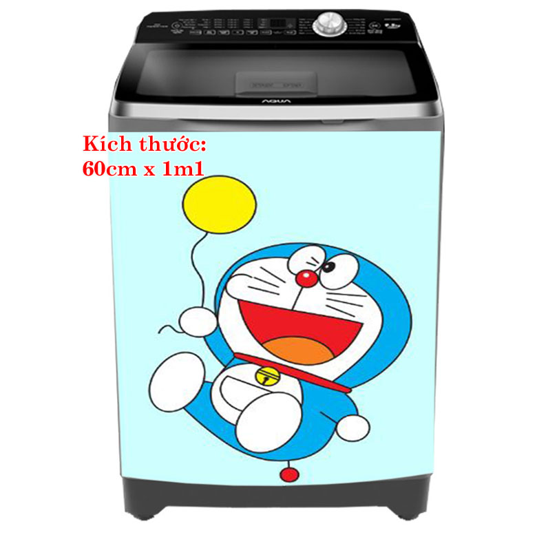 [HCM]Decal dán máy giặt mẫu Doraemon bong bóng