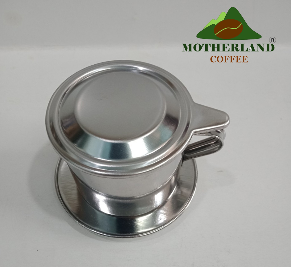 Phin số 7 chất liệu thép không gỉ inox 430 quai dính nắp tròn chặn thường