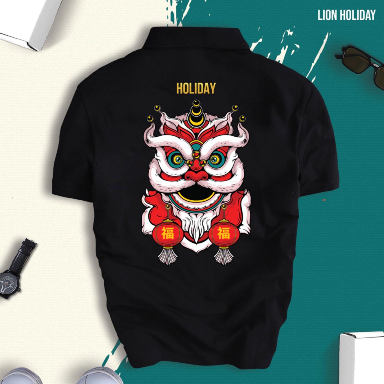 Áo thun cổ trụ cổ bâu HOLIDAY(VẢI DA CÁ) - AOTHUNSN
