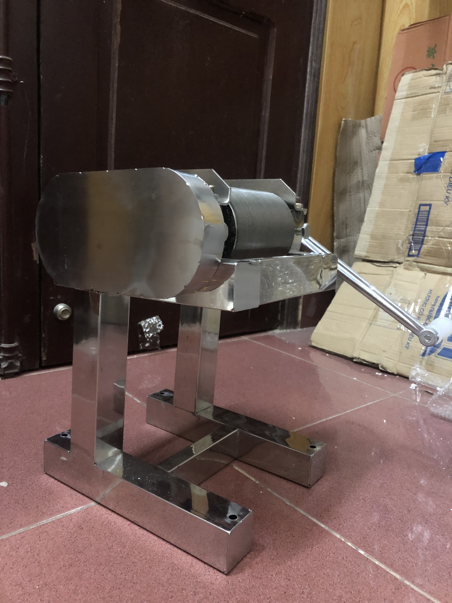 Máy thái bì heo da lợn inox quay tay
