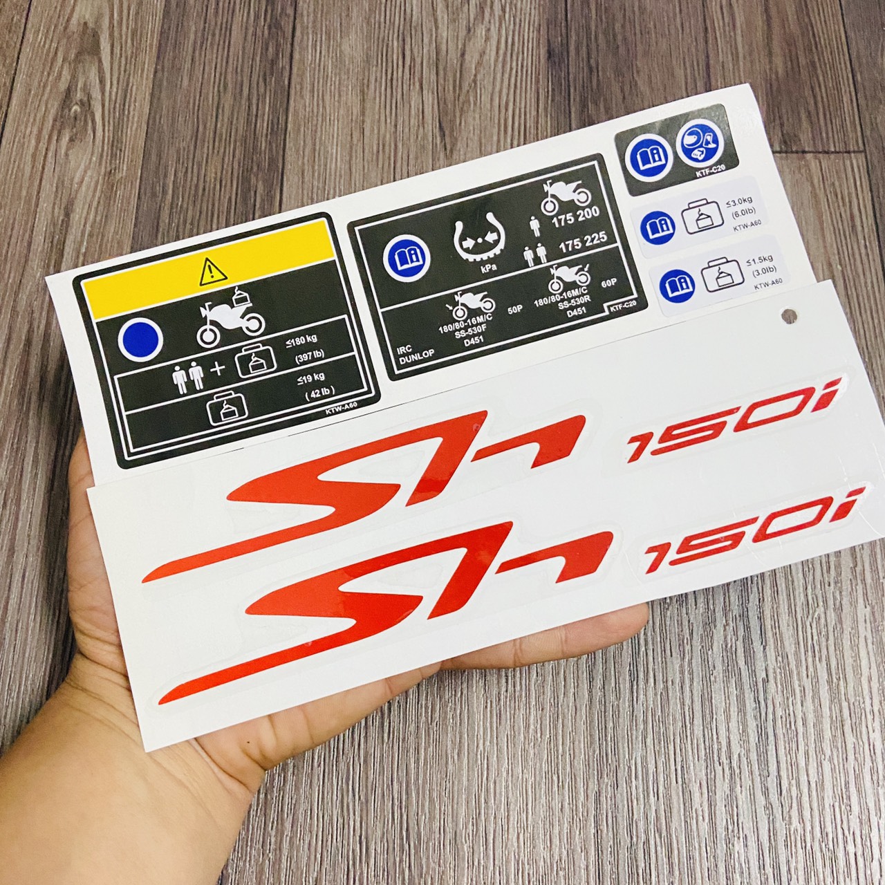 Tem dán xe SH 150i ZIN SẮC NÉT (chữ+tem thông số xe)(TEM CHÌM)