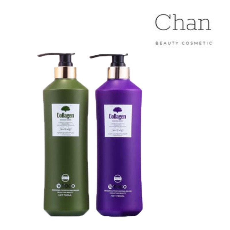 Cặp gội xả phục hồi và kích mọc tóc toco collagen 785ml*2