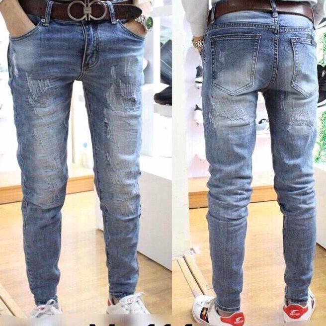 Quần jean nam xanh nhạt 114 cào nhẹ p3