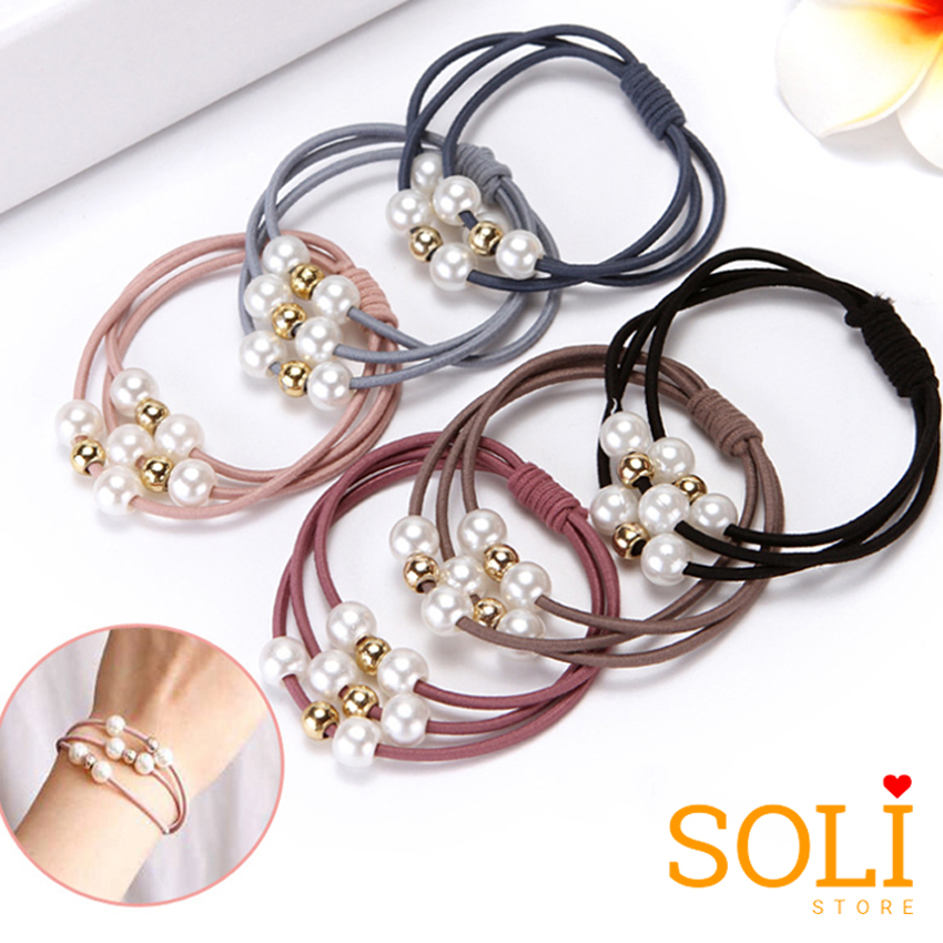 [HCM][Set 10] Dây cột tóc ngọc trai Handmade CT02