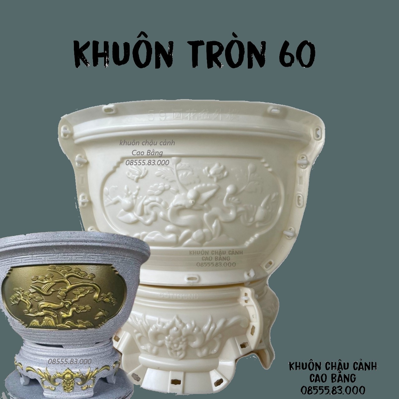 Khuôn đúc chậu cảnh tròn 60 và chân đôn [khuôn nhựa ABS siêu bền]