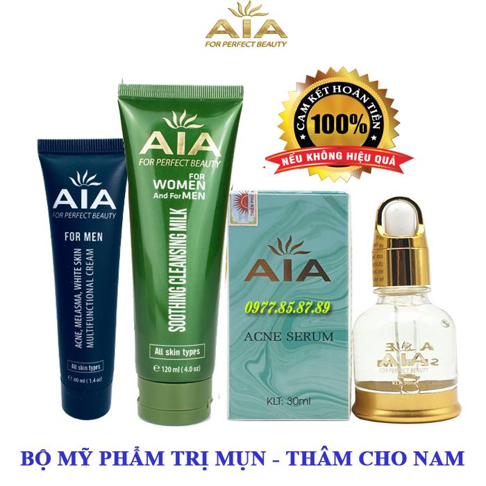 Combo mỹ phẩm cho nam mụn thâm chuyên sâu dành cho nam AIA COSMETICS
