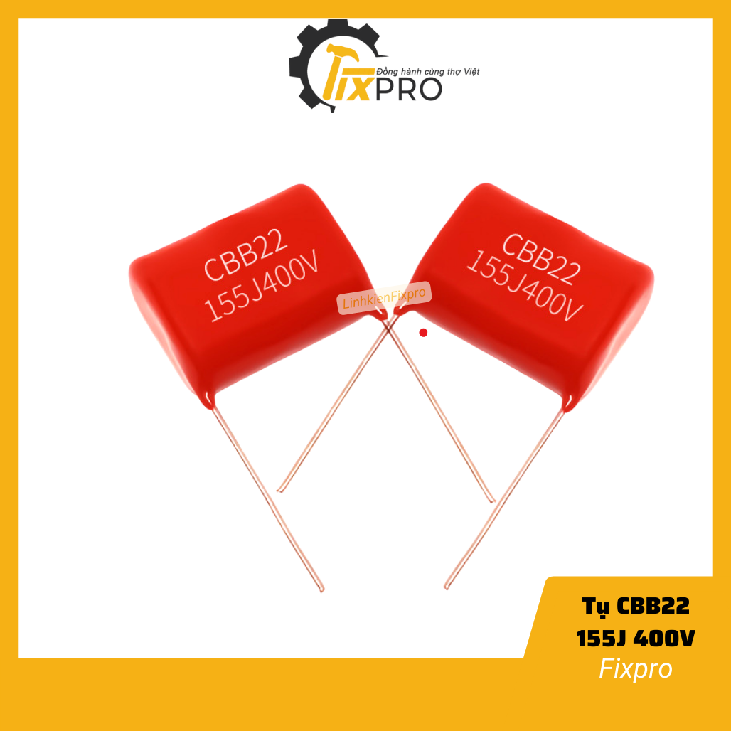 (  5 chiếc )  Tụ CBB 155J 400V 1.5uF 20mm chất lượng tốt - Fixpro