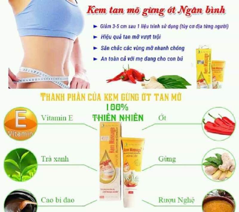 kem massage tan mỡ gừng ớt cao cấp