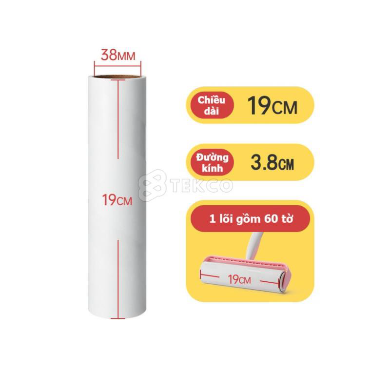 Cây Lăn Bụi Làm Sạch Quần Áo Ga Giường Dài 19cm, Lõi Lăn Dài Giúp Làm Sạch Lông Chó Mèo, Sợi Vải Trên Sofa, Quần Áo Hiệu Quả