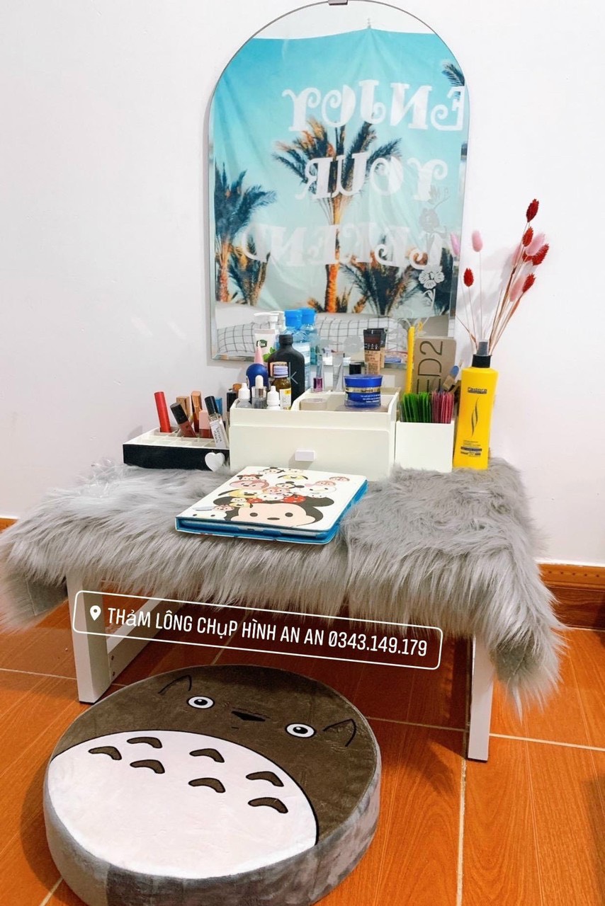 THẢM LÔNG CHỤP NAIL , MỸ PHẨM 50CM X 40CM