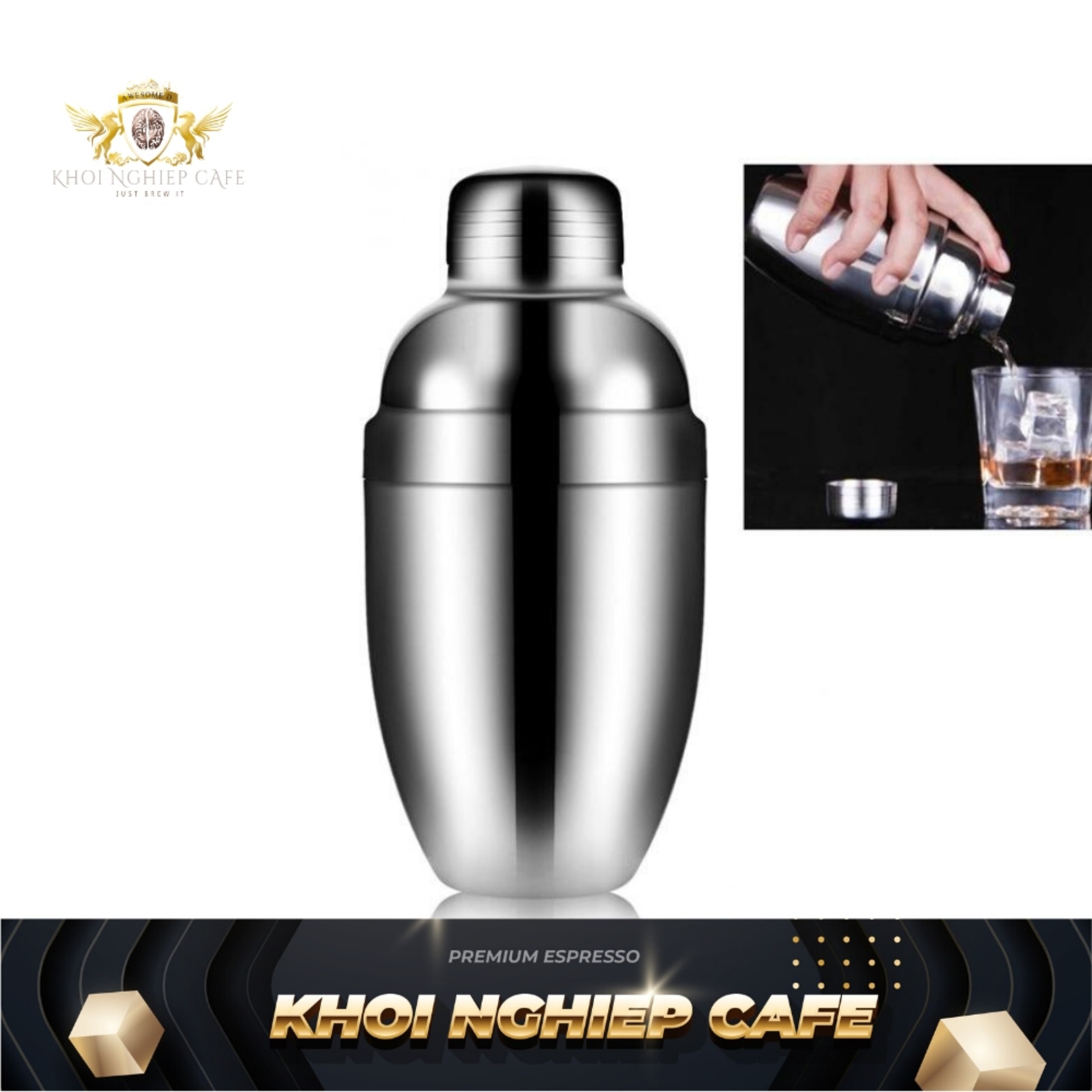 Shaker Bình lắc 350ml Bình lắc cocktail Bình lắc pha chế inox