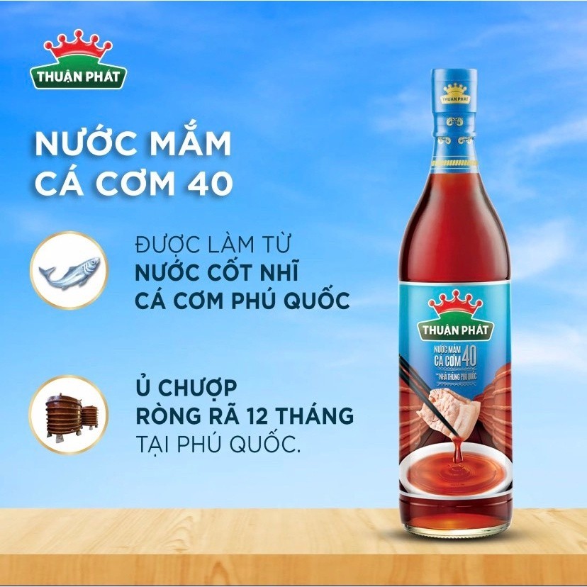Combo 6 Nước mắm cá cơm Thuận Phát 40 độ đạm 610ml - Từ nước cốt nhĩ cá cơm Phú Quốc