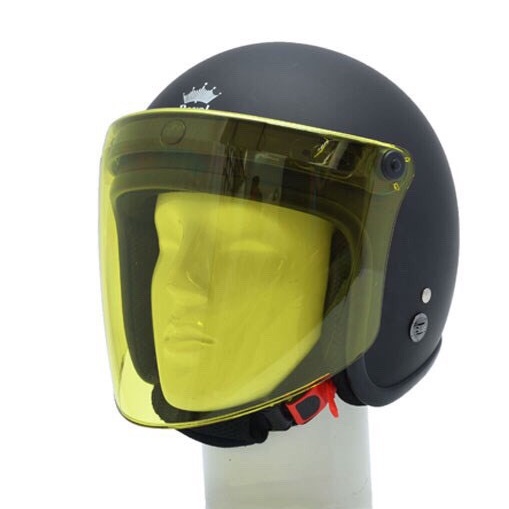 Kính Flat Gắn Mũ Bảo Hiểm 3/4 - Che Full Mặt (Royal - GRS - Napoli)