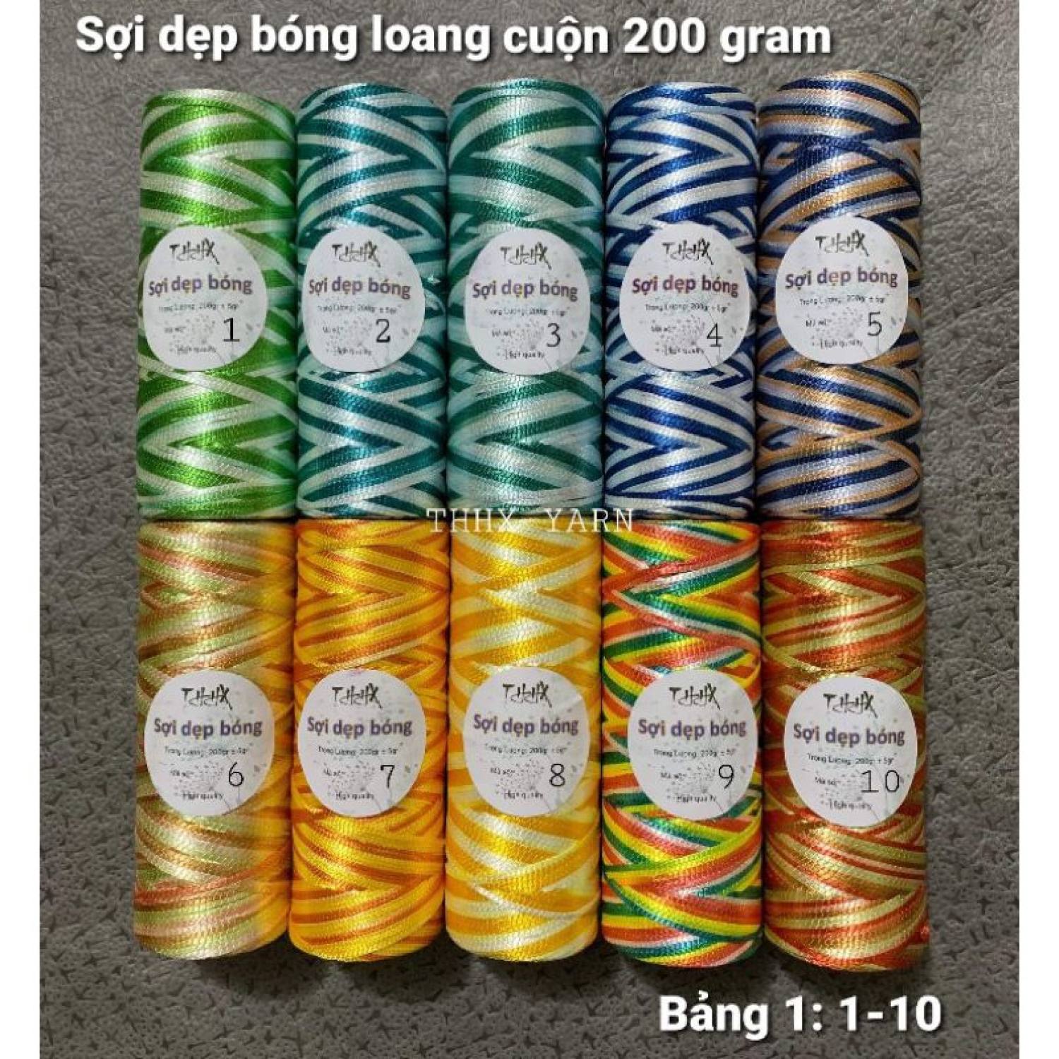 Sợi Dẹp Bóng 3mm Màu Loang