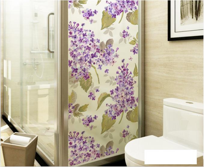 [HCM]Decal Dán Kính Cao Cấp -  Hoa Sơn Trà Tím ( 60x116 )-DK1063