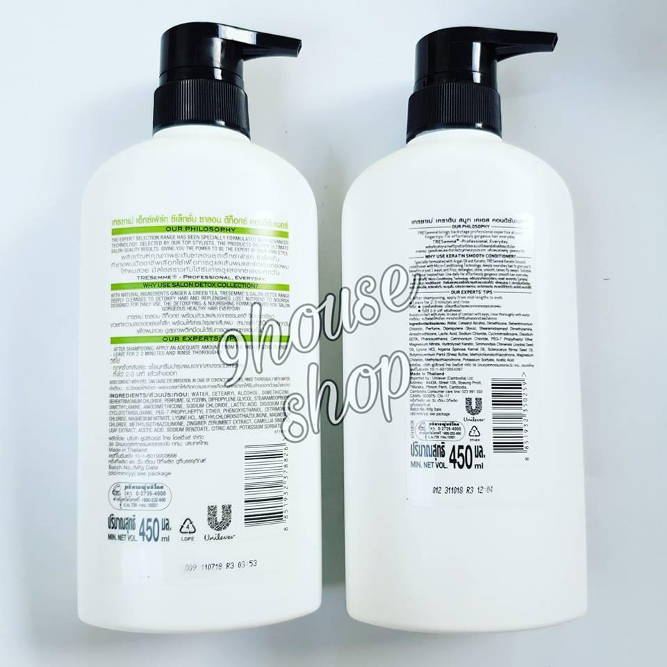 Dầu xả Tresemme Thái Lan 450ml Keratin Smooth (Chai Trắng Chữ Đỏ)