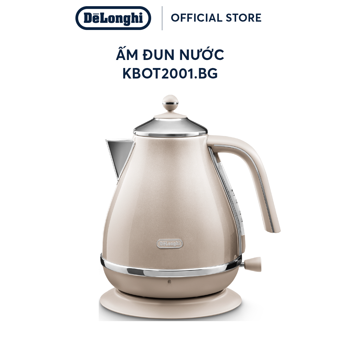 Ấm Đun Nước Siêu Tốc DeLonghi Icona Metallics KBOT2001.GY - Công Suất 2000W