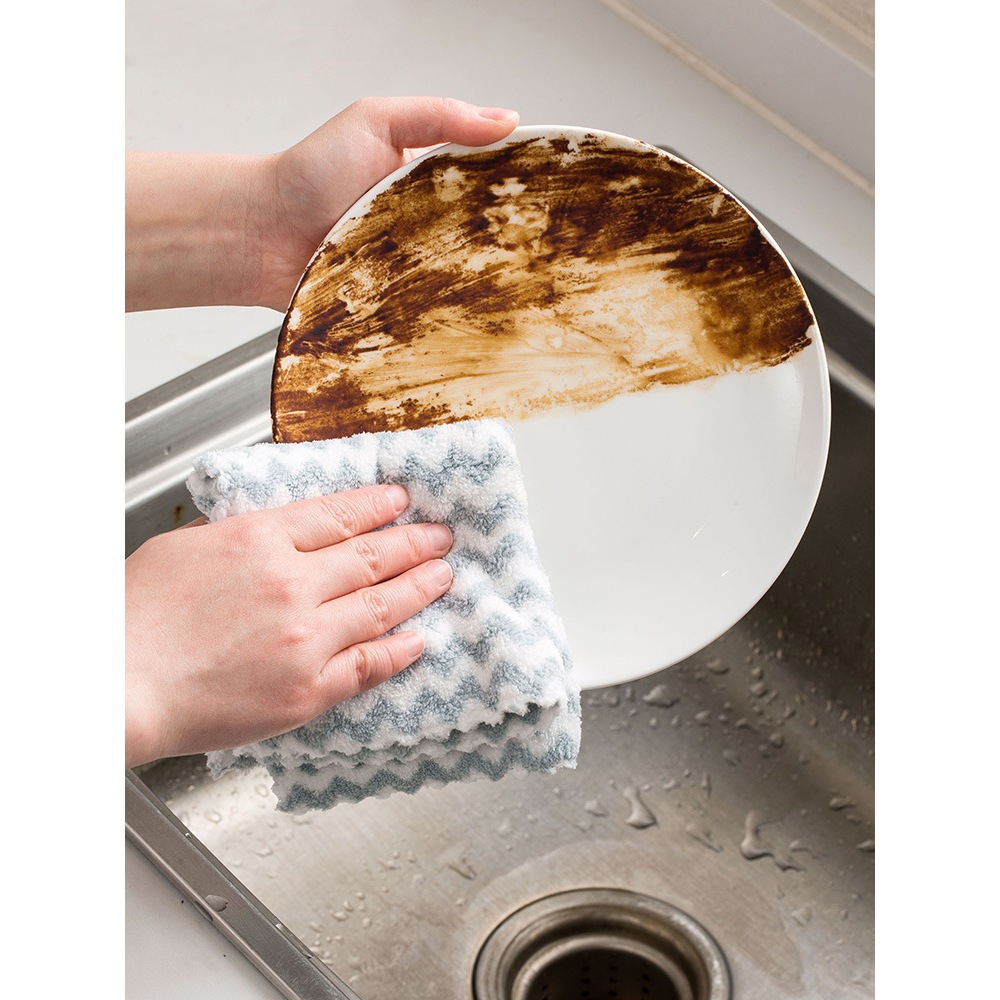 [COMBO 10] Khăn lau đa năng 25 x 25cm siêu thấm hút bo viền