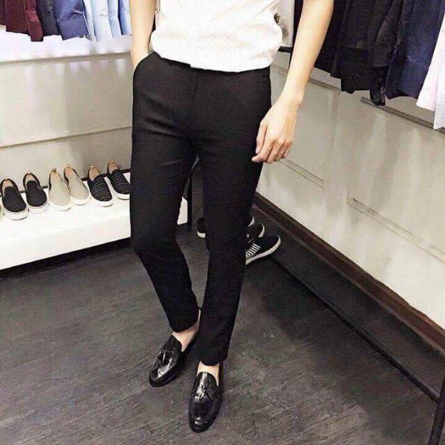 Quần Âu Nam Đen loại đẹp Quần Tây nam màu Đen co dãn không nhăn không xù dáng hàn quốc Quần Tây Âu Nam giá rẻ