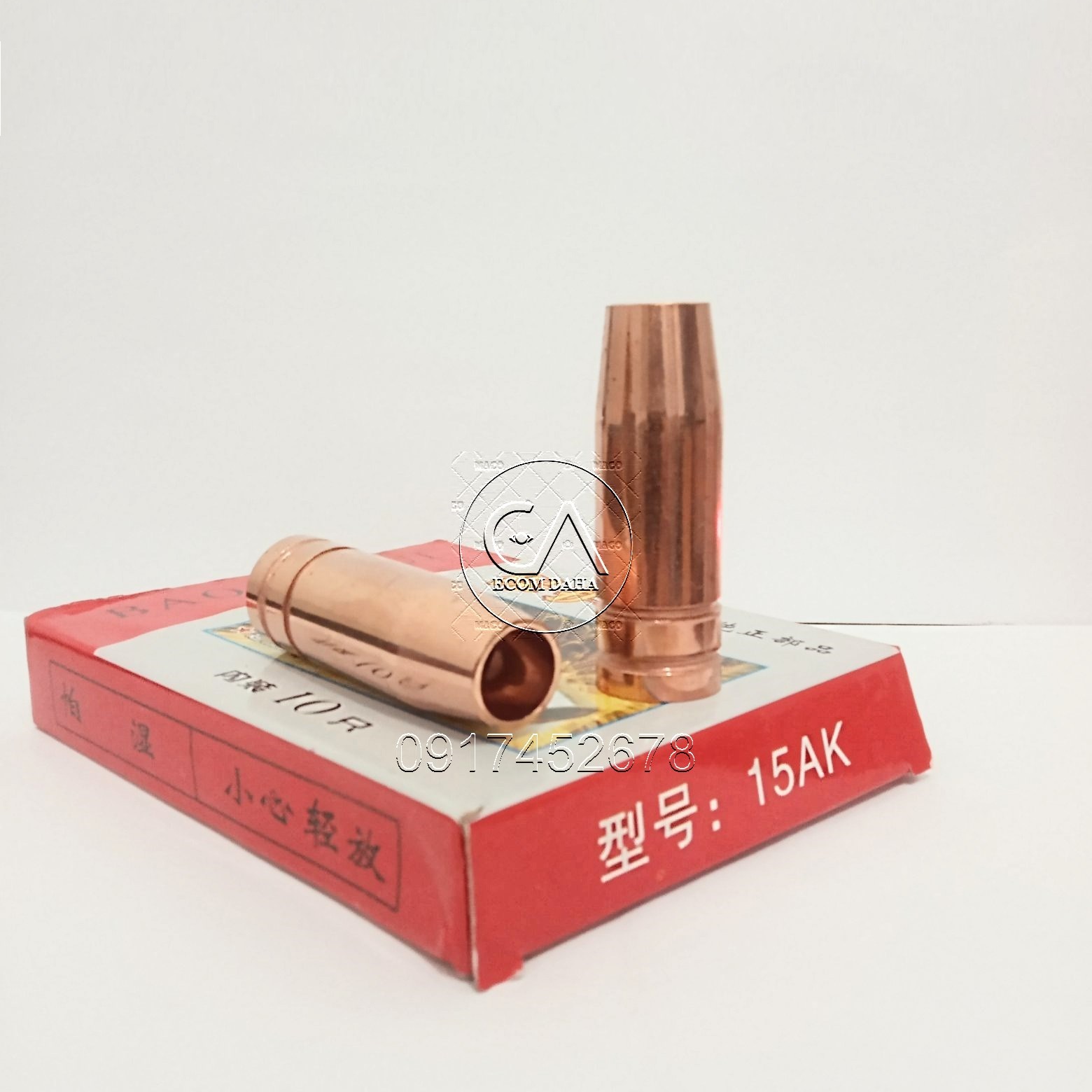 Chụp khí súng hàn mig 15ak đồng đỏ , hộp 10 cái