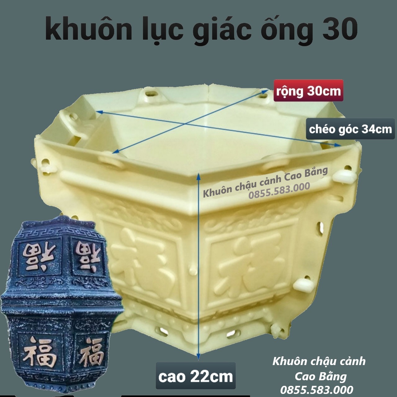 khuôn đúc chậu cảnh lục giác 30 (khuôn chậu ABS có lòng trong)