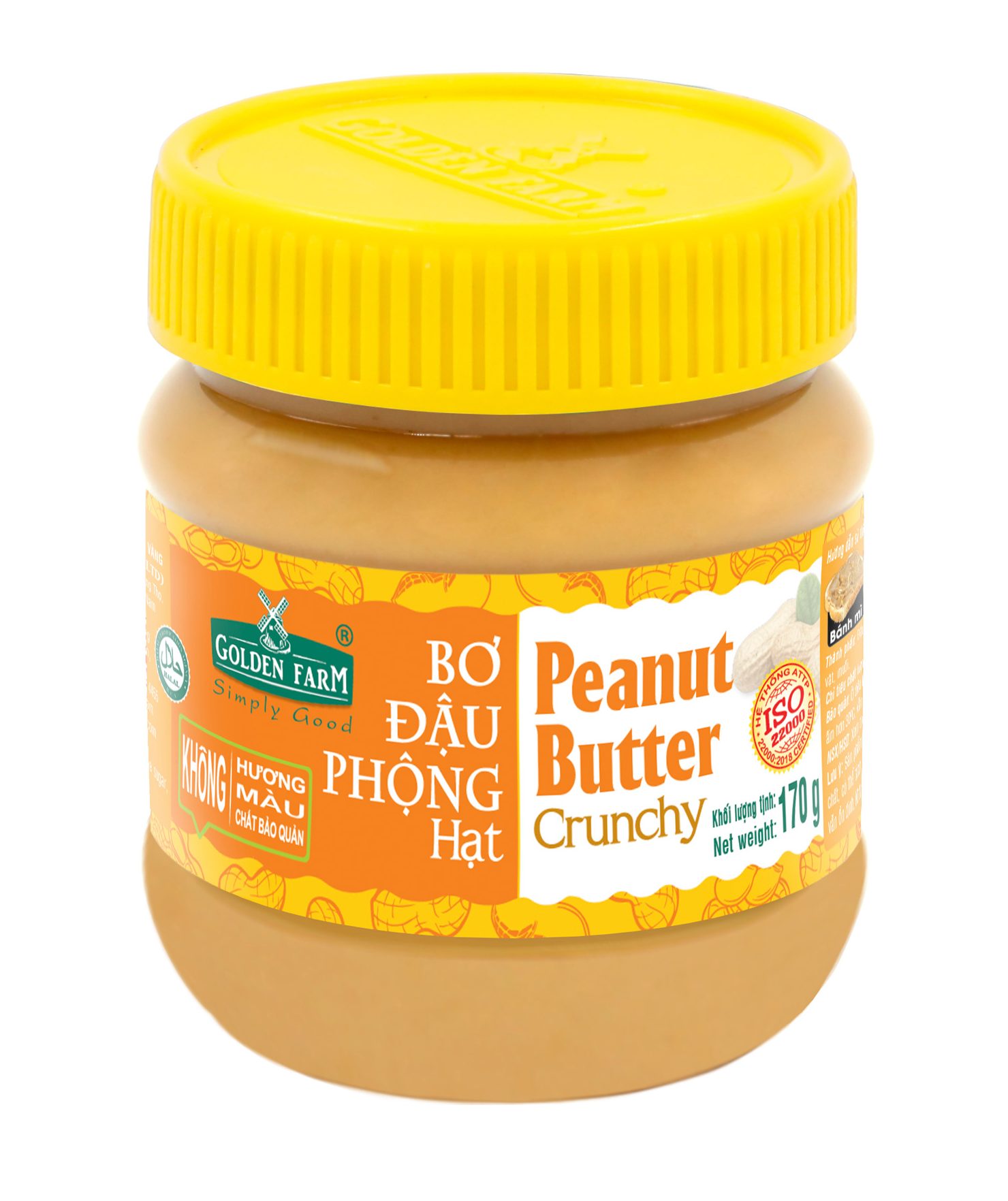 Bơ đậu phộng hạt golden farm hũ 170g - 340g - 510g