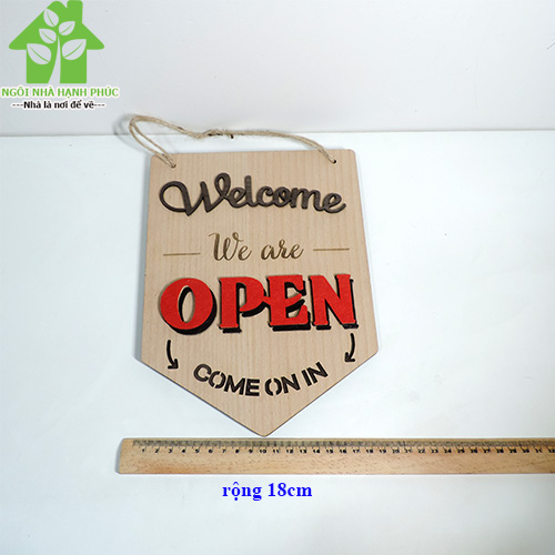 Bảng gỗ decor trang trí SHOP 🚀OPEN - CLOSE 2 MẶT🚀 (tặng kem móc treo tường)