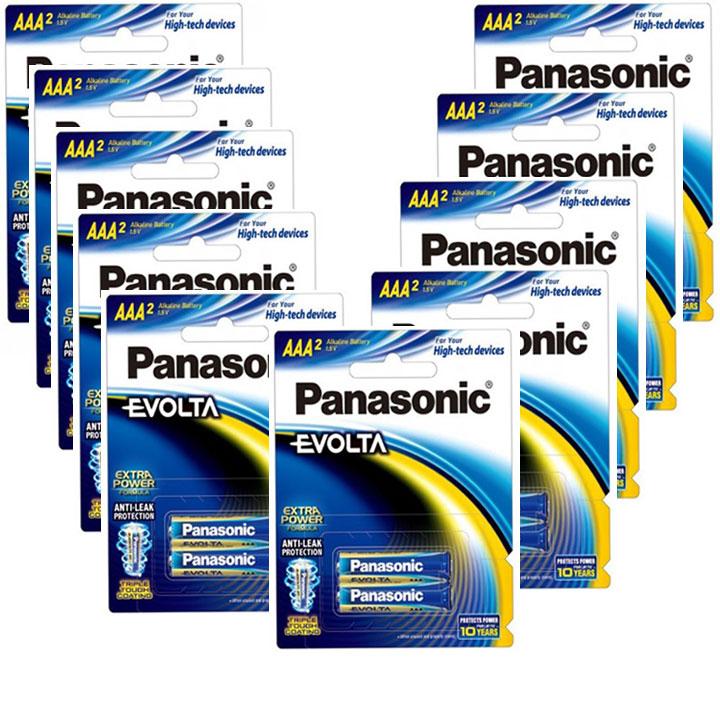 Combo 10 vỉ pin panasonic aaa alkaline evolta lr03eg 2b vỉ 2 viên.