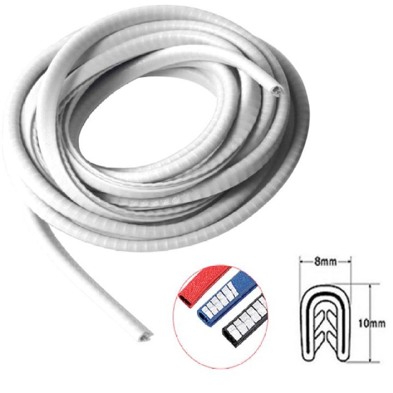 Cuộn 10m gioăng cao su, nẹp viền cửa chữ U lõi thép chống va đập, cách âm, chống ồn cao cấp dài PHUS-TR-C10( Màu trắng)