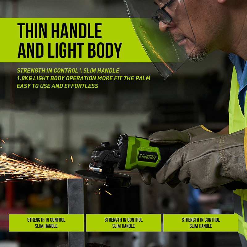 Angle grinder, brushless motor cutter for lithium-ion battery 20V