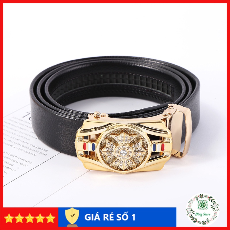 Thắt lưng mặt xoay nam thắt lưng nam cao cấp thời trang dây nịt da khóa tự động - Lazano Shop