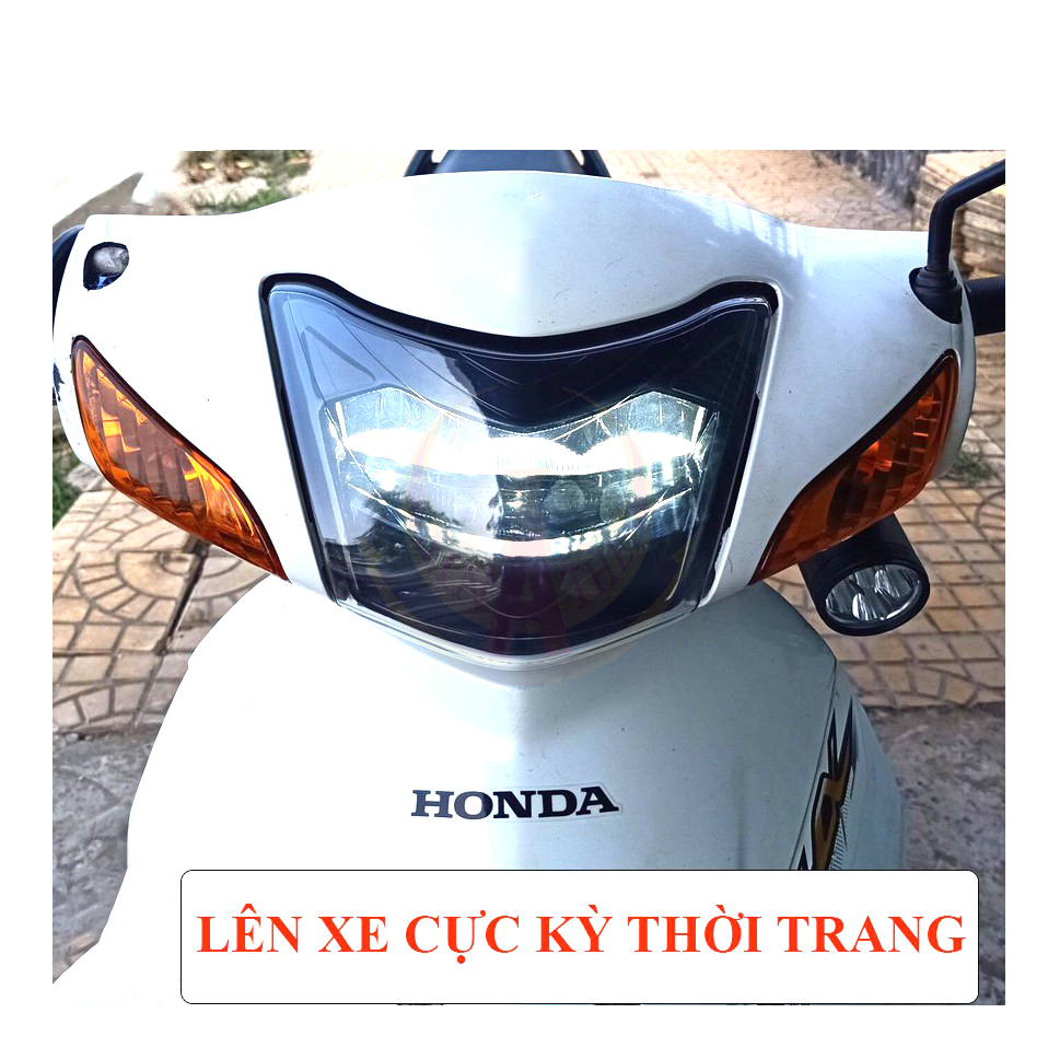 Đèn Pha Led 2 Tầng xe  WAVE alpha- WAVE RS- WAVE 100-MÀU BẠC