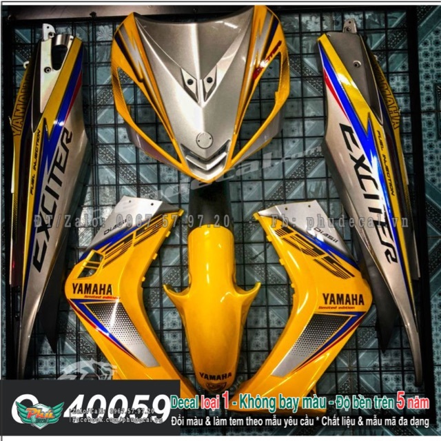 Tem rời ex exciter 2006-2010 vàng - tem rời thường hàng loại 1.