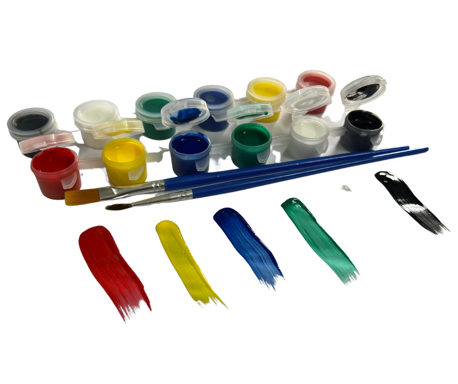 Set 12 màu vẽ cơ bản Acrylic 5ml (tặng kèm 2 cọ vẽ)